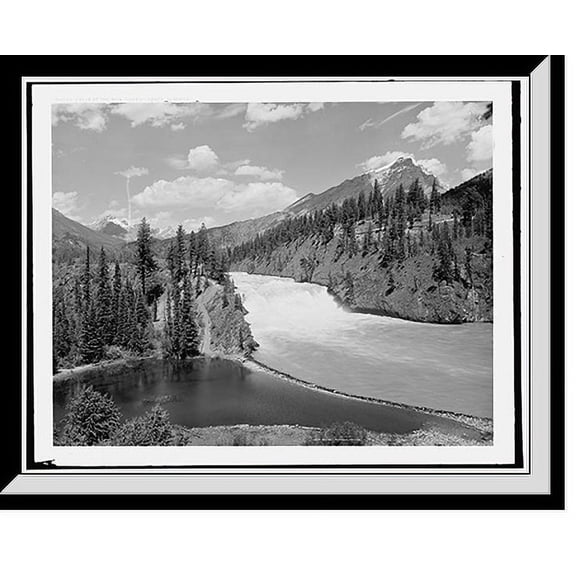 Historic Framed Print, Falls of the Bow River at Banff, Alberta, 17-7/8" x 21-7/8"