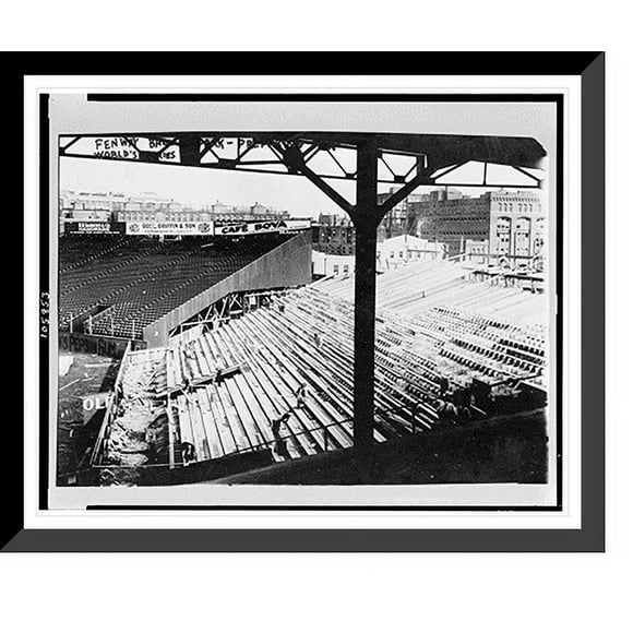 Historic Framed Print, [Fenway Ball Park, in preparation for World Series], 17-7/8" x 21-7/8"