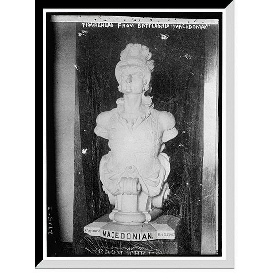 Historic Framed Print, Figurehead, Battleship MACEDONIA, 17-7/8" x 21-7/8"