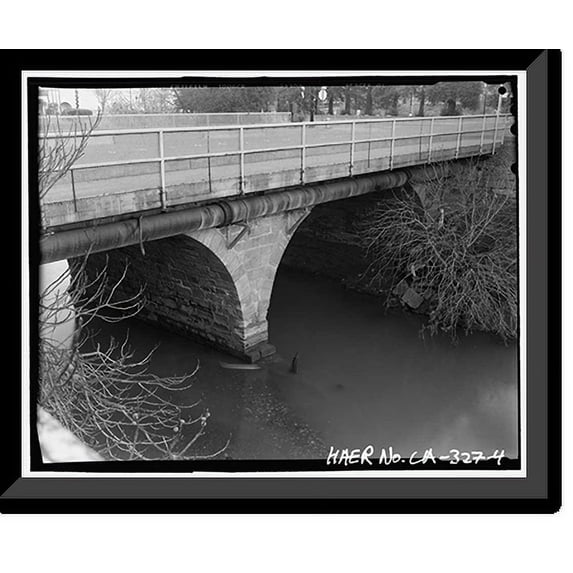 Historic Framed Print, First Street Bridge, Spanning Napa Creek at First Street, between Main Street & Soscol Avenue, Napa, Napa County, CA - 4, 17-7/8" x 21-7/8"