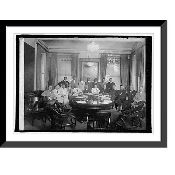 Historic Framed Print, First meeting of US-Belgian Debt Commissions, [8/10/25], 17-7/8" x 21-7/8"