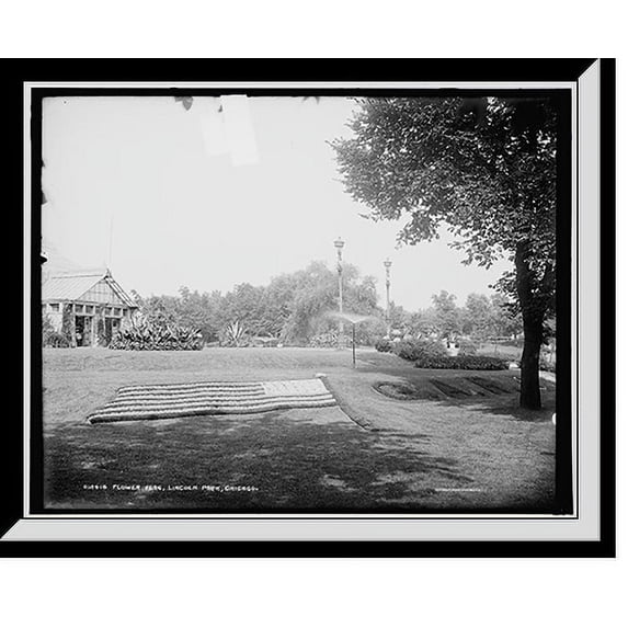 Historic Framed Print, Flower flag, Lincoln Park, Chicago, 17-7/8" x 21-7/8"