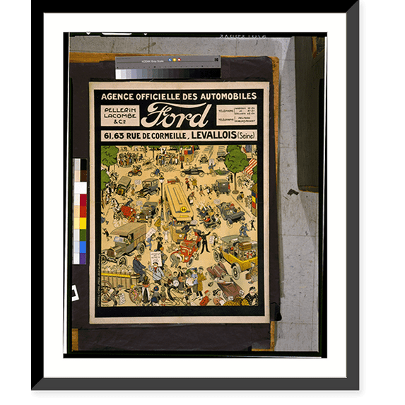 Historic Framed Print, Ford-Agence officielle des automobiles..Edouard Bernard., 17-7/8" x 21-7/8"