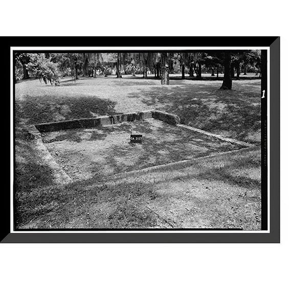 Historic Framed Print, Fort Frederica, Foundation in Northeast Bastion, Saint Simons Island, Glynn County, GA, 17-7/8" x 21-7/8"