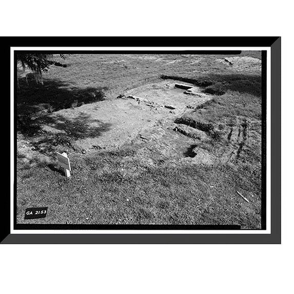Historic Framed Print, Fort Frederica, Humble House (Ruins), Lot No. 8, South Ward, Saint Simons Island, Glynn County, GA, 17-7/8" x 21-7/8"