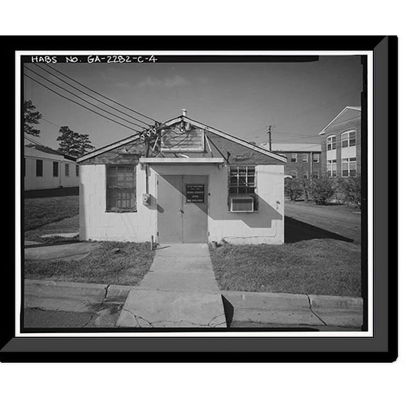 Historic Framed Print, Fort McPherson, World War II Station Hospital, G. U. Treatment Unit Barracks, Nininger Way, Atlanta, Fulton County, GA - 4, 17-7/8" x 21-7/8"
