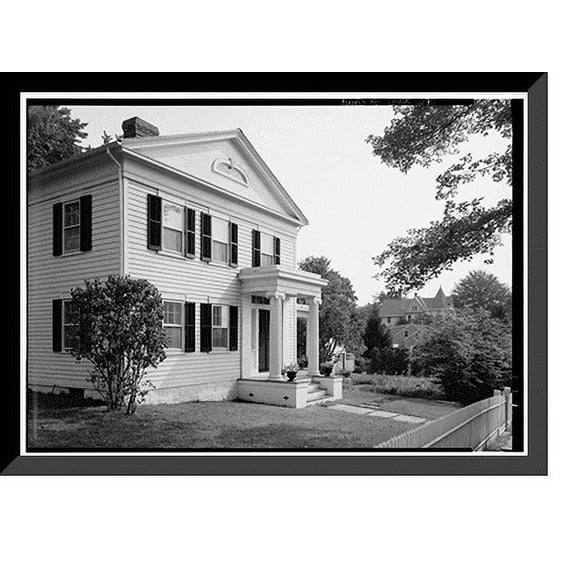 Historic Framed Print, Francis Jelliff House, 212 Center Street, Southport, Fairfield County, CT - 5, 17-7/8" x 21-7/8"