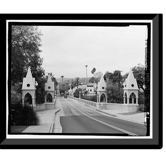 Historic Framed Print, Franklin Avenue Bridge, Los Angeles, Los Angeles County, CA, 17-7/8" x 21-7/8"