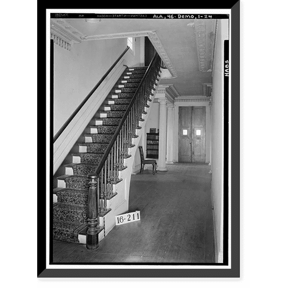 Historic Framed Print, Gaineswood, 805 South Cedar Street, Demopolis, Marengo County, AL - 24, 17-7/8" x 21-7/8"