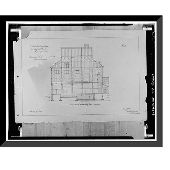 Historic Framed Print, Gallaudet College, Gymnasium, Seventh & Florida Avenue, Northeast, Washington, District of Columbia, DC - 8, 17-7/8" x 21-7/8"