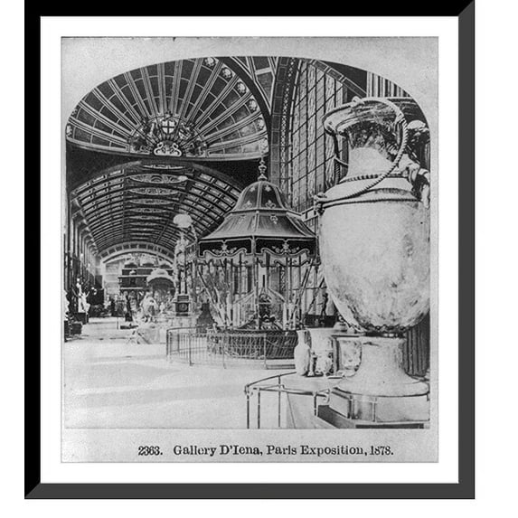 Historic Framed Print, Gallery D'Iena, Paris Exposition, 1878, 17-7/8" x 21-7/8"