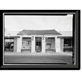 thumbnail image 1 of Historic Framed Print, Garage Block Building, 6033 Paseo Delicias, Rancho Santa Fe, San Diego County, CA, 17-7/8" x 21-7/8", 1 of 9