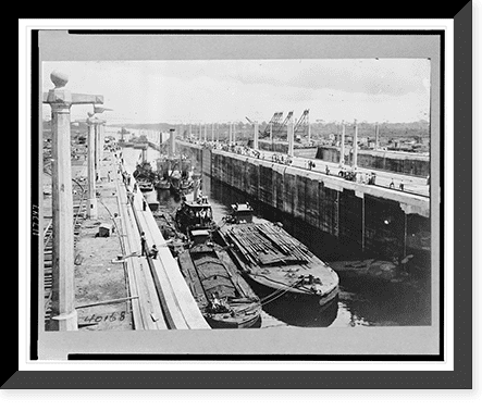 Historic Framed Print, Gatun locks looking toward Atlantic entrance of ...