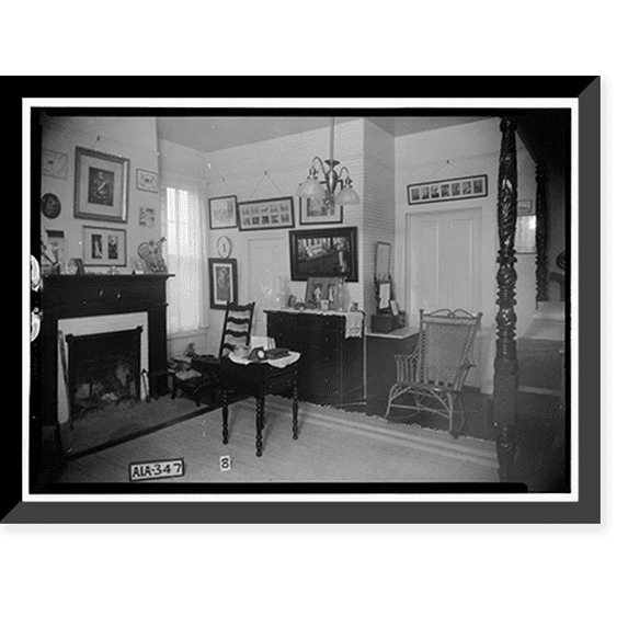Historic Framed Print, General Joseph Wheeler House (Later House), State Highway 20, Wheeler, Lawrence County, AL - 12, 17-7/8" x 21-7/8"