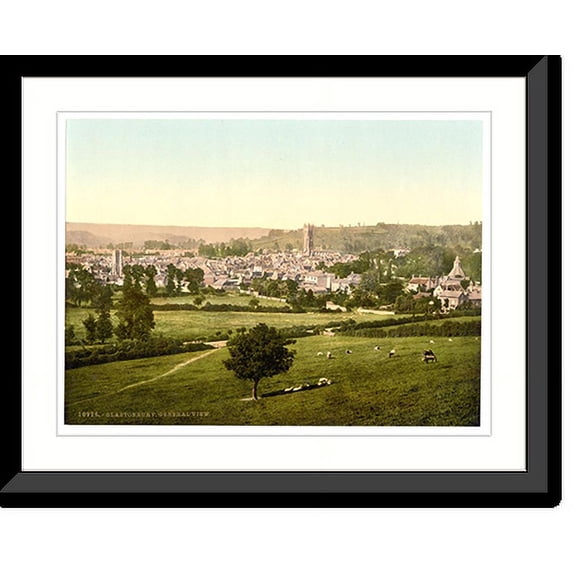 Historic Framed Print, General view Glastonbury England, 17-7/8" x 21-7/8"