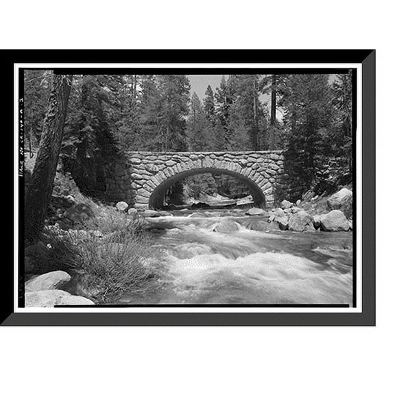 Historic Framed Print, Generals Highway, Lodge Pole Bridge, Spanning Marble Fork of Kaweah River, approximatel, Three Rivers vicinity, Tulare County, CA - 3, 17-7/8" x 21-7/8"