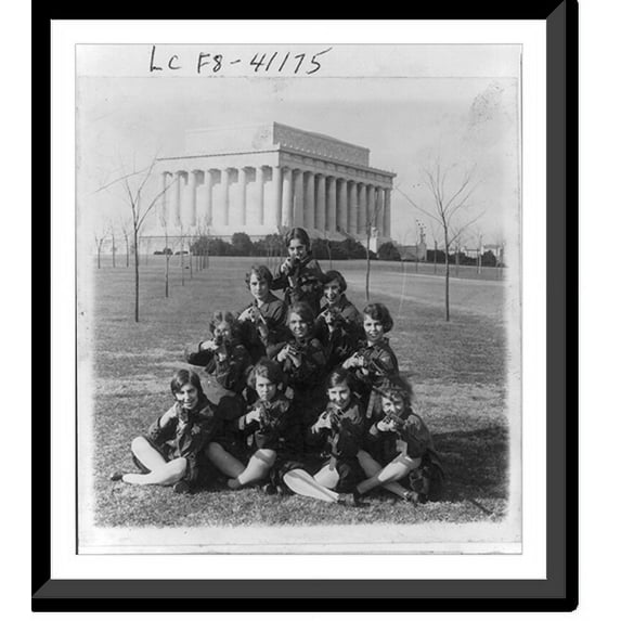 Historic Framed Print, George Washington Univ. Girls Rifle Team, 17-7/8" x 21-7/8"