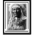 thumbnail image 1 of Historic Framed Print, [Ghost Bear, Crow Indian, Montana, head-and-shoulders portrait, facing front, feather headdress, beaded buckskin shirt, bead choker with shell concho, large , 17-7/8" x 21-7/8", 1 of 9