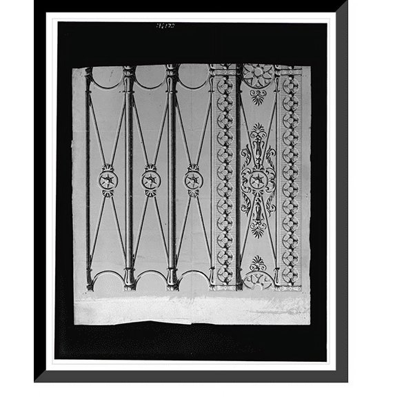 Historic Framed Print, [Gilded pillar for Rame's gilded ironwork wallpaper design], 17-7/8" x 21-7/8"