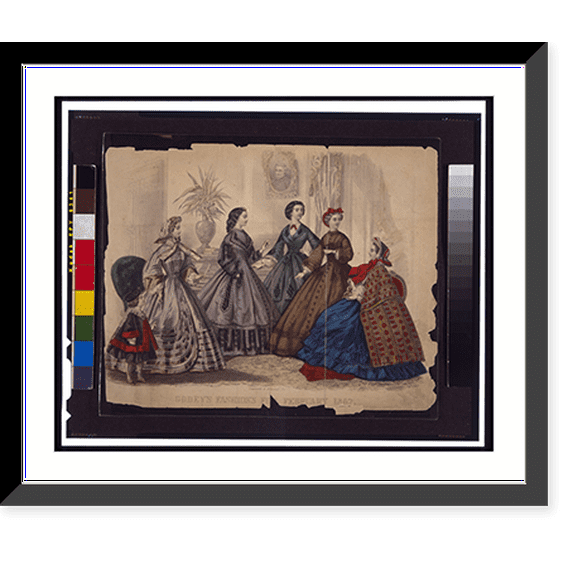 Historic Framed Print, Godey's fashions for February 1862.Capewell & Kimmel sc. - 2, 17-7/8" x 21-7/8"