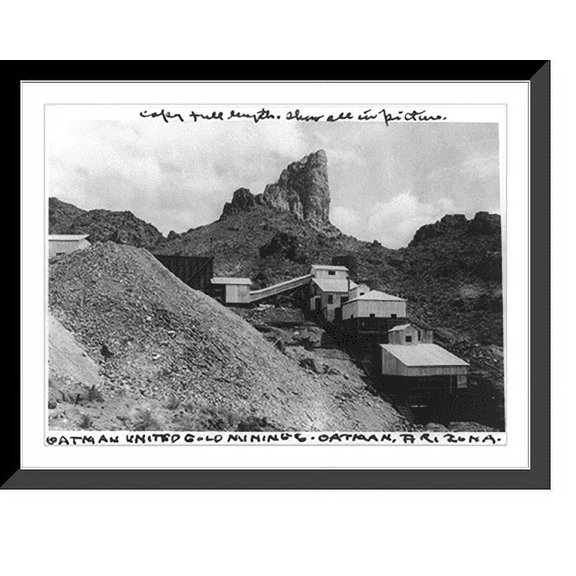 Historic Framed Print, [Gold mines, Oatman, Arizona]: Oatman United Gold Mining Co., 17-7/8" x 21-7/8"