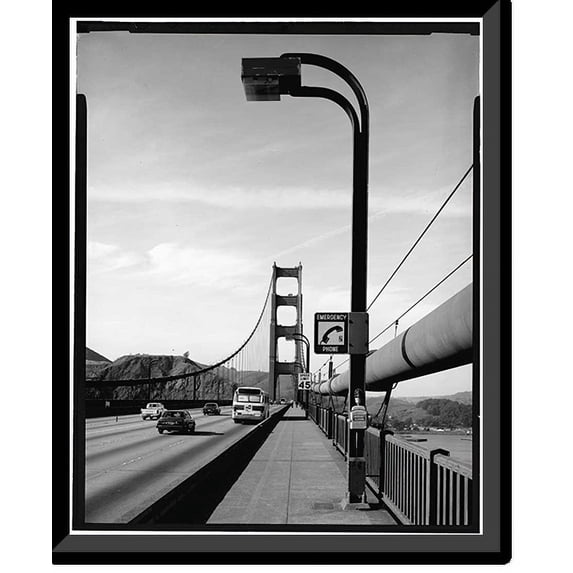 Historic Framed Print, Golden Gate Bridge, Spanning mouth of San Francisco Bay, San Francisco, San Francisco County, CA - 22, 17-7/8" x 21-7/8"