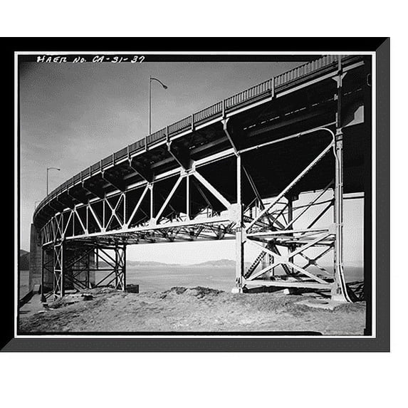 Historic Framed Print, Golden Gate Bridge, Spanning mouth of San Francisco Bay, San Francisco, San Francisco County, CA - 37, 17-7/8" x 21-7/8"