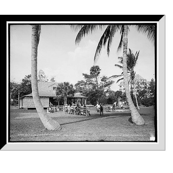 Historic Framed Print, Golf club house and no. 1 tee, golf links, Palm Beach, Fla., 17-7/8" x 21-7/8"