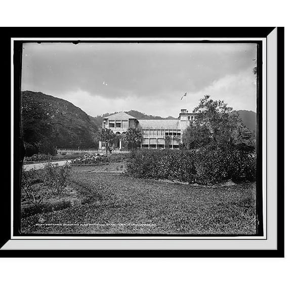 Historic Framed Print, Governor's residence in the Botanical Gardens, Port of Spain, Trinidad, W.I., 17-7/8" x 21-7/8"