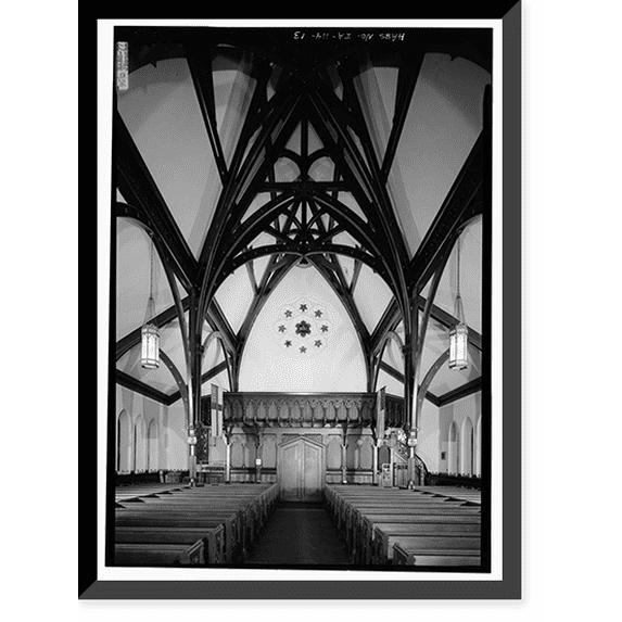 Historic Framed Print, Grace Episcopal Cathedral, 1121 Main Street, Davenport, Scott County, IA - 13, 17-7/8" x 21-7/8"