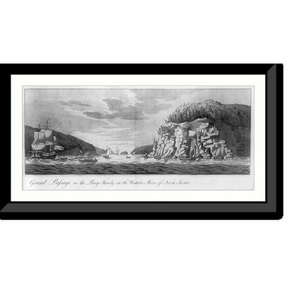 Historic Framed Print, Grand Passage in the Bay Fundy, on the western shore of Nova Scotia, 17-7/8" x 21-7/8"