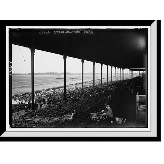 Historic Framed Print, Grand Stand - Belmont Park, 17-7/8" x 21-7/8"