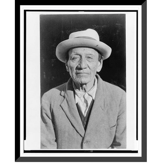 Historic Framed Print, [Gray Eagle, half-length portrait, facing front], 17-7/8" x 21-7/8"