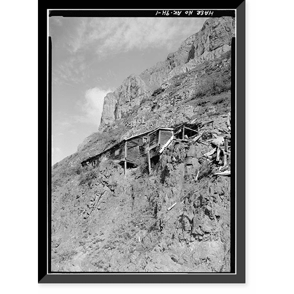Historic Framed Print, Green Butte Copper Company, Portal Shed, McCarthy Creek 12 miles Northeast of McCarthy, McCarthy vicinity, Valdez-Cordova Census Area, AK, 17-7/8" x 21-7/8"