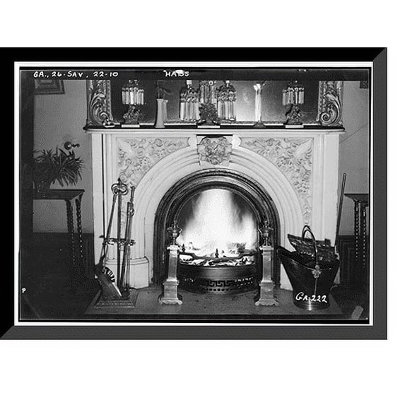 Historic Framed Print, Green-Meldrim House, 327 Bull Street, Savannah, Chatham County, GA - 10, 17-7/8" x 21-7/8"