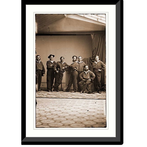 Historic Framed Print, Group of Sailors U.S.N. - 3, 17-7/8" x 21-7/8"