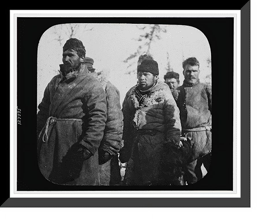 Historic Framed Print, Group of convicts standing, 17-7/8
