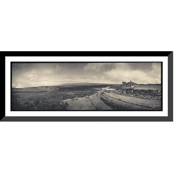 Historic Framed Print, HI Hawaii Volcano House (small) 1902 PHOTO, 36-3/8" x 8-3/8"