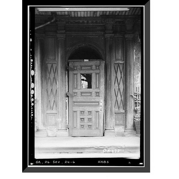 Historic Framed Print, Habersham House, Reynolds Square Vicinity, Savannah, Chatham County, GA - 6, 17-7/8" x 21-7/8"
