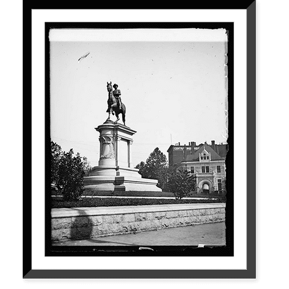 Historic Framed Print, Hancock Statue, 17-7/8" x 21-7/8"