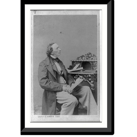 Historic Framed Print, Hans Christian Andersen, 1805-1875, 17-7/8" x 21-7/8"