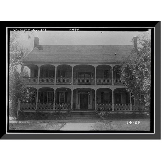Historic Framed Print, Harper House, Wrightsboro Road, Augusta vicinity, Richmond County, GA, 17-7/8" x 21-7/8"