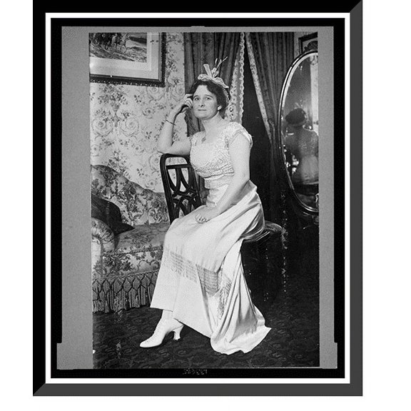 Historic Framed Print, [Helen Hathaway Britton, full-length portrait, seated sideways on chair, facing front], 17-7/8" x 21-7/8"