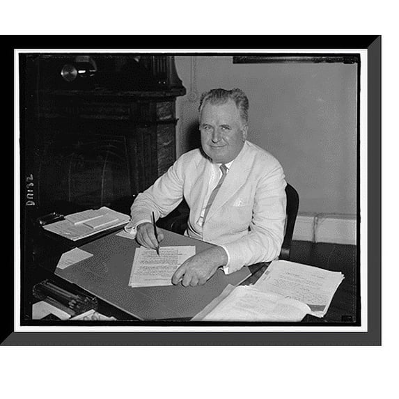 Historic Framed Print, Henry F. Grady, who succeeds Francis B. Sayre as Asst. Secy. of State, shortly after taking oath, Aug. 1939, 17-7/8" x 21-7/8"