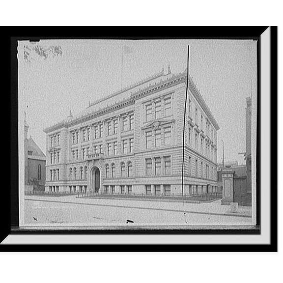 Historic Framed Print, High school, Troy, N.Y., 17-7/8" x 21-7/8"