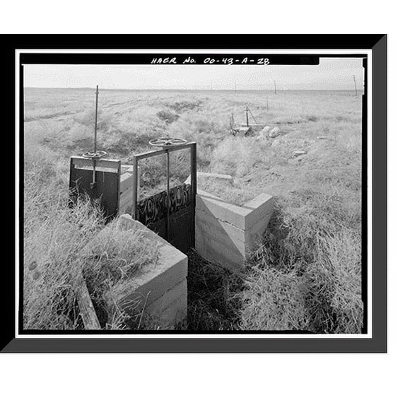 Historic Framed Print, Highline Canal, Sand Creek Lateral, Beginning at intersection of Peoria Street & Highl, Commerce City, Adams County, CO - 28, 17-7/8" x 21-7/8"