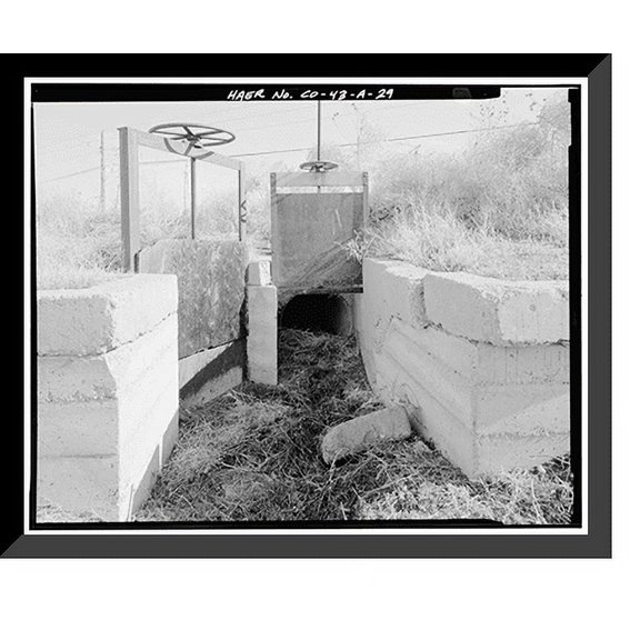 Historic Framed Print, Highline Canal, Sand Creek Lateral, Beginning at intersection of Peoria Street & Highl, Commerce City, Adams County, CO - 29, 17-7/8" x 21-7/8"