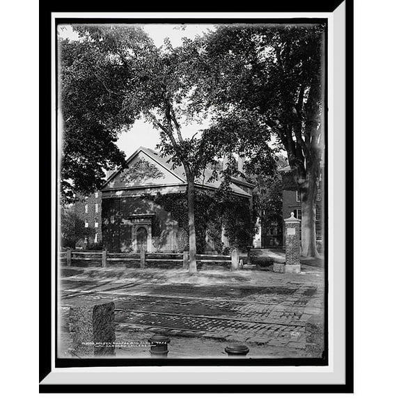 Historic Framed Print, Holden Chapel and class tree, Harvard College, 17-7/8" x 21-7/8"