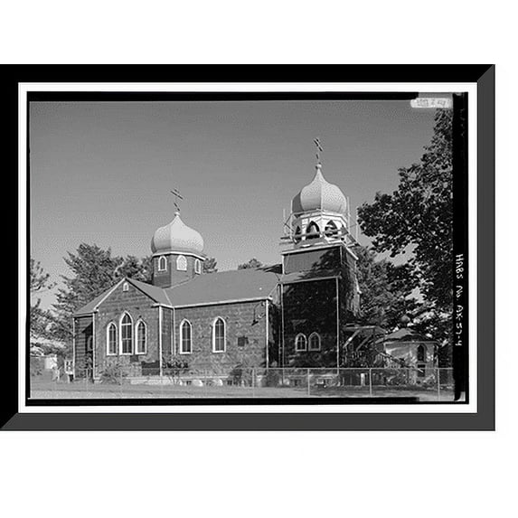 Historic Framed Print, Holy Resurrection Russian Orthodox Church, Mission Road & Kashevaroff Street, Kodiak, Kodiak Island Borough, AK - 4, 17-7/8" x 21-7/8"