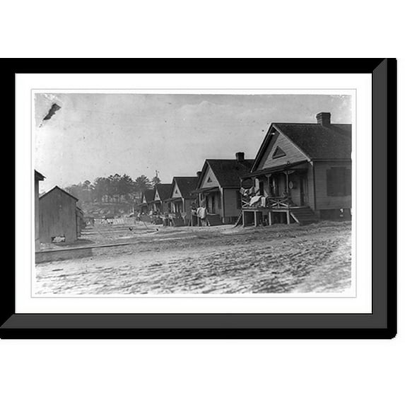 Historic Framed Print, Home of workers in Willingham Cotton Mills, Macon, Ga. Location: Macon, Georgia., 17-7/8" x 21-7/8"